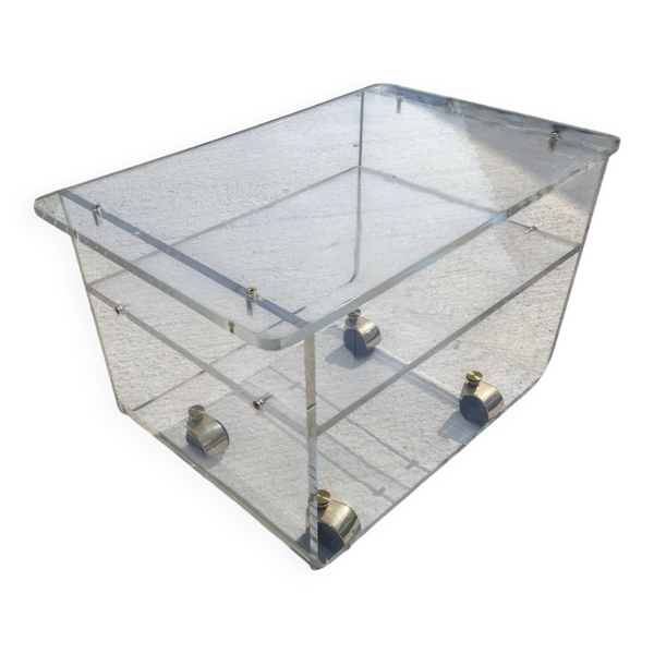 Table de dessert en plexiglas par David Lange – Les Invisibles du Marais, années 1970