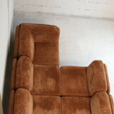 70s modular sofa, light brown velvet