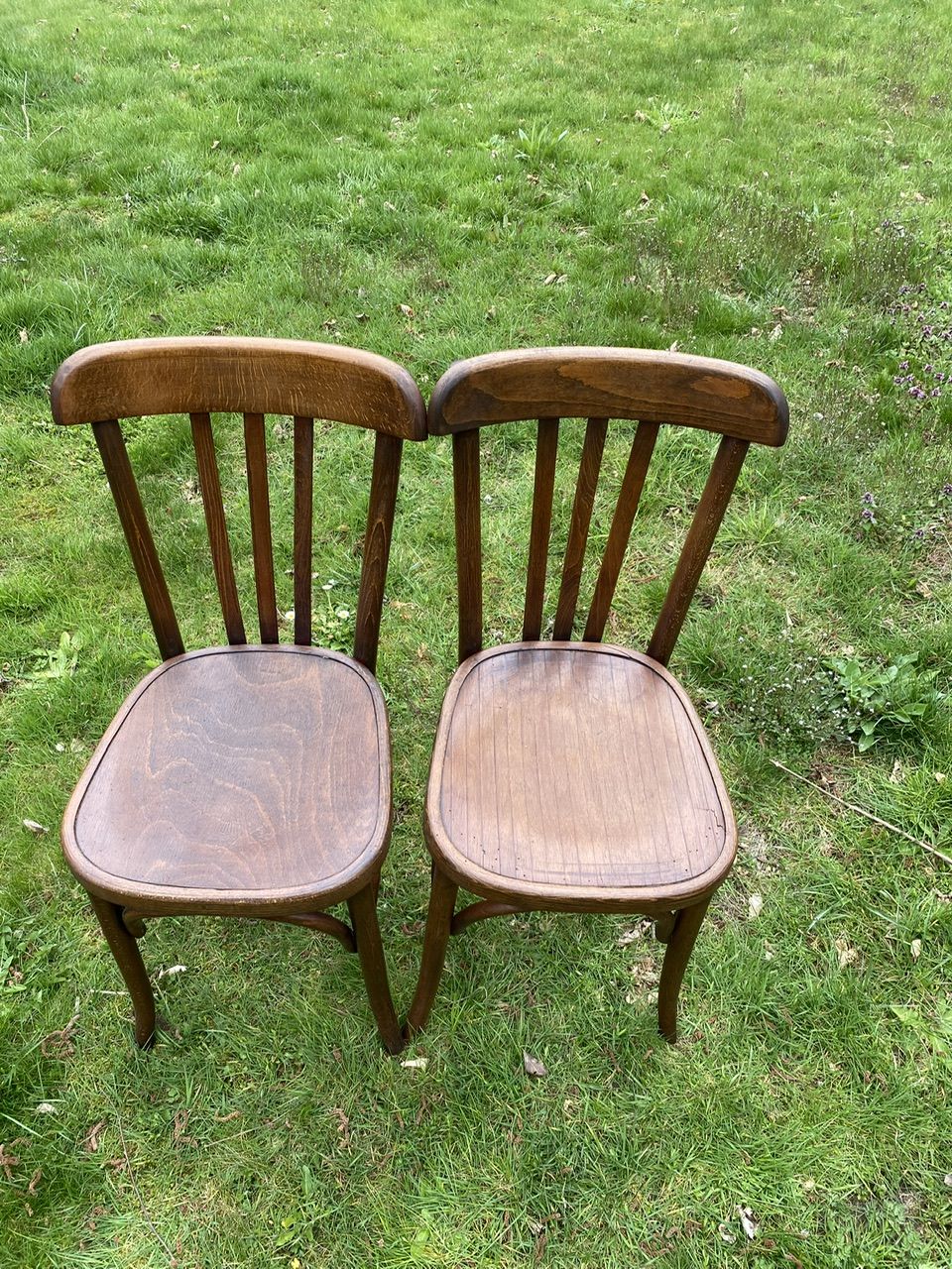 Set of 8 mismatched bistro chairs