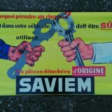 Old advertising poster Saviem Mécanique Garage Renault