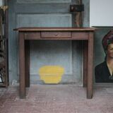 Wooden table with 1 drawer, coffee table, kitchen table, vintage wooden table.