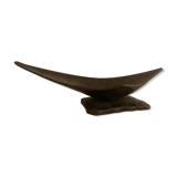 Brutalist metal ashtray or empty pocket signed R. Roux, 1950