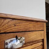 1950s oak filing cabinet with sliding curtains