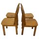 Vintage set of four pinewood chairs Rainer Daumiller minimalist design