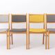 Set of 4 Vintage German Dining Chairs, Beechwood & Multicolor Upholstery