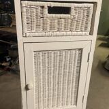 Wicker wood bedside table