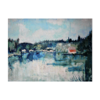 Paysage des bords de Loire Charles Belbeoch XXème