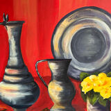 Old painting painting on canvas