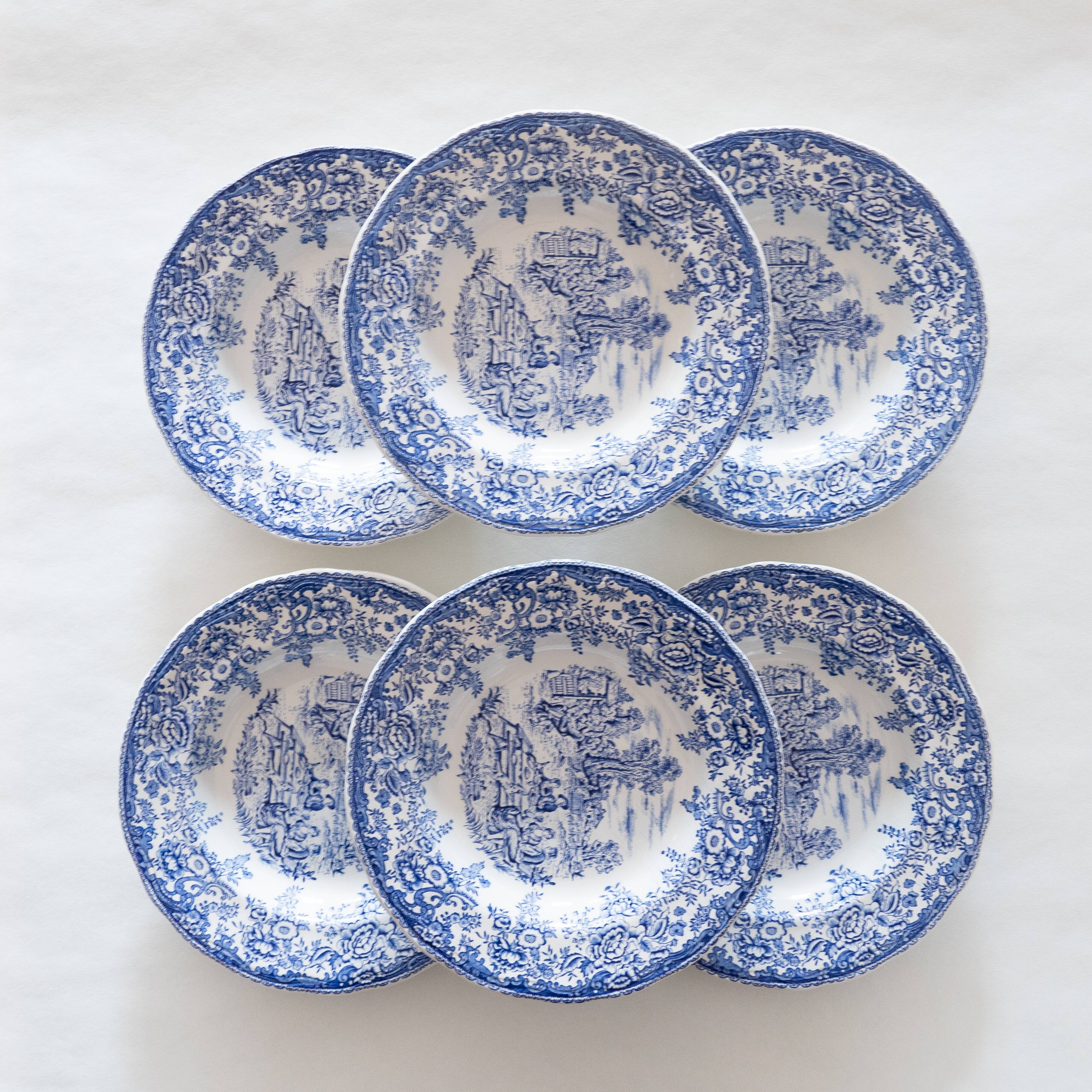 6 old hollow plates KG Lunéville