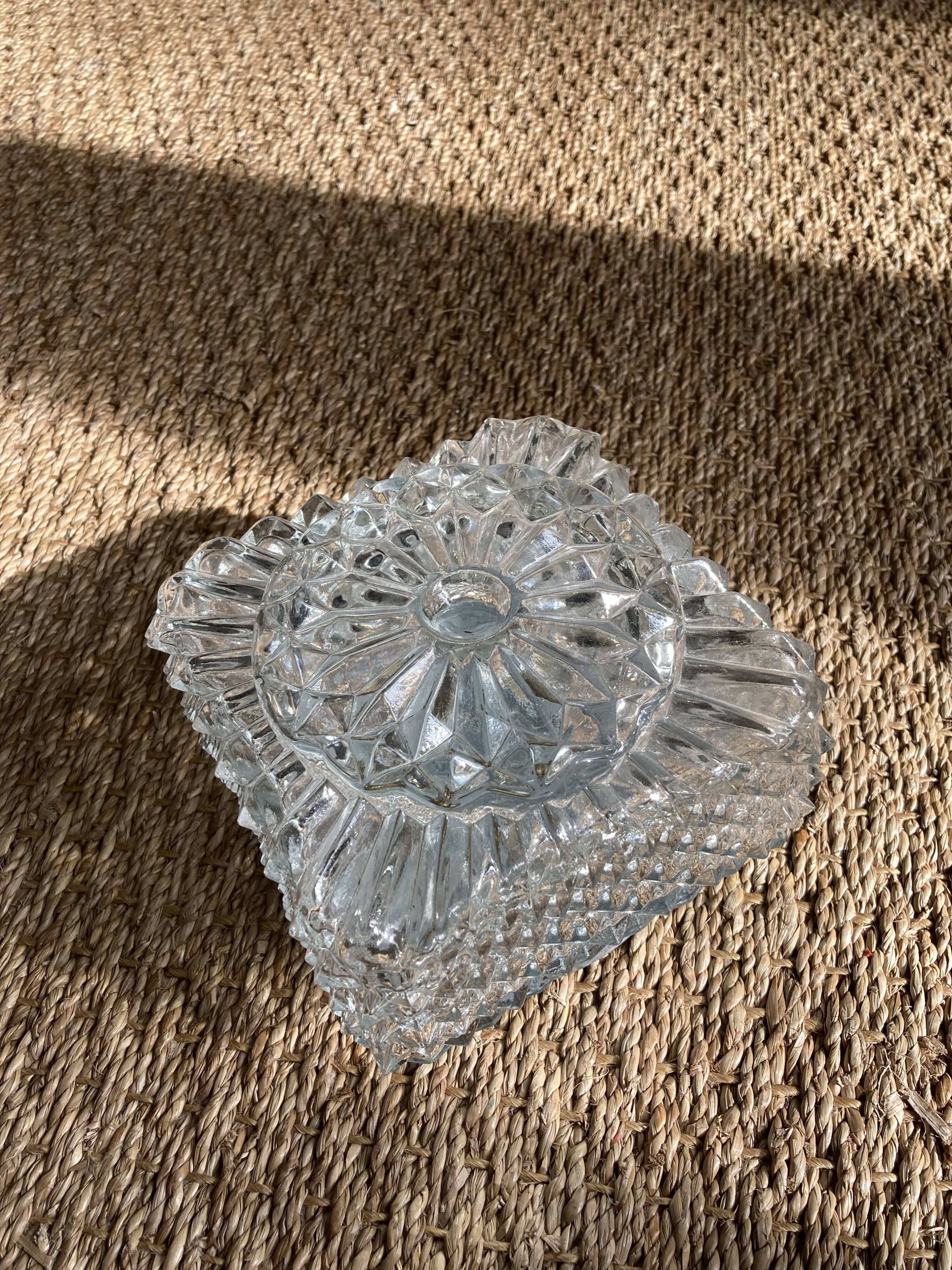 Wall lamp or ceiling lamp in transparent molded glass 1970 square