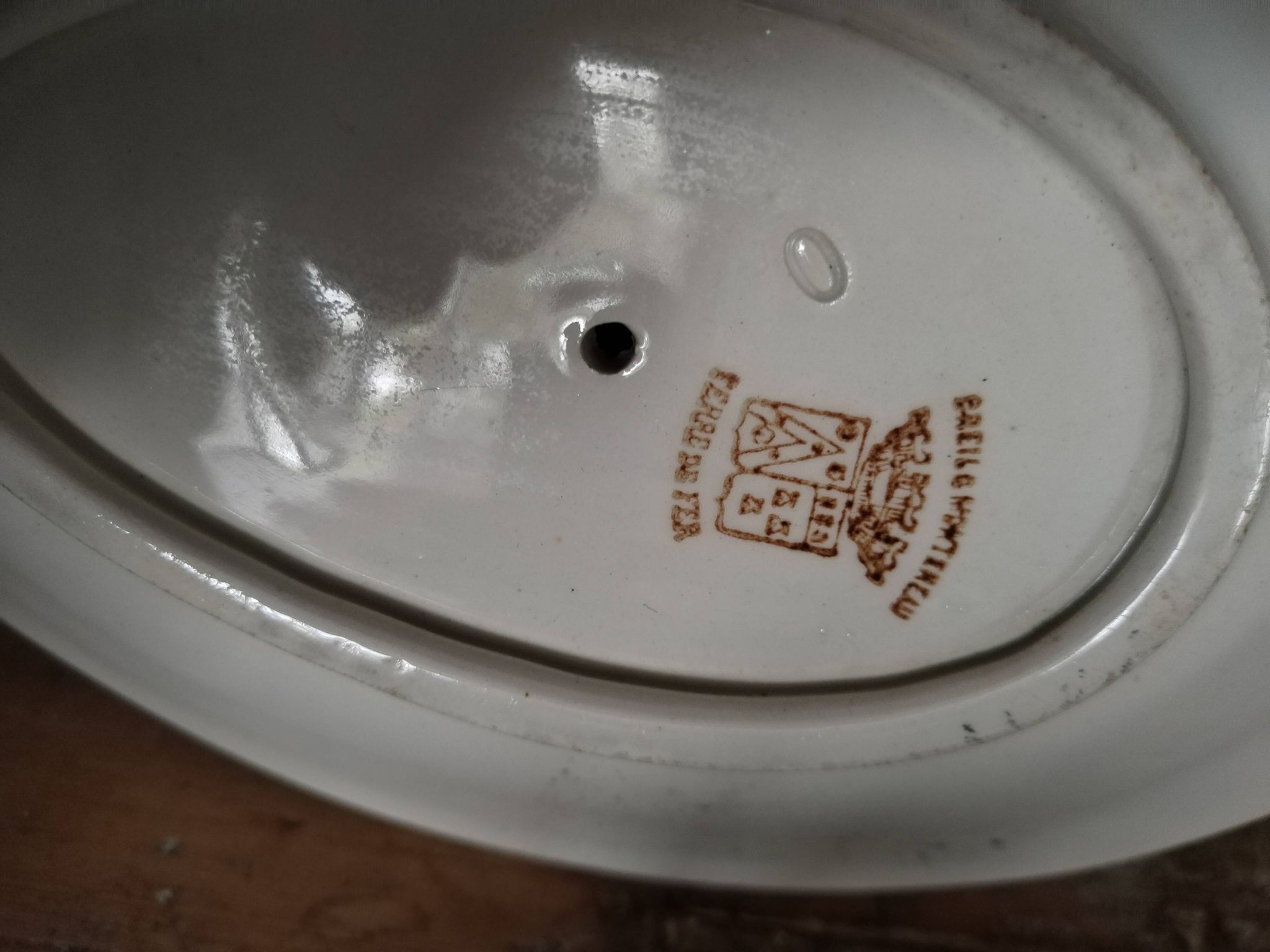 Saucière en faïence blanche 19 ème Creil et Montereau