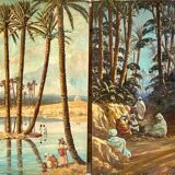 Pair of orientalist paintings signed Hager 1925