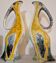Pair of large zoomorphic pitchers in glazed ceramic, Vallauris, 1960.
