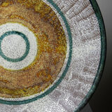 Large ceramic art bowl from the 50s-60s, vintage wall decoration or fruit bowl.