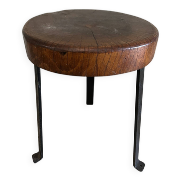 Tabouret tripode brutaliste