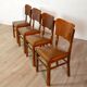 Set of 4 wood and vinyl bistro chairs 1930