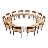 Set of 12 Pia chairs by Poul Cadovius, Denmark, 1950s