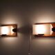 Paire d'appliques vintage scandinave en teck et acrylique