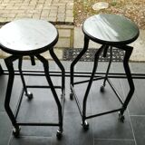 Pair of high bar stools industrial style