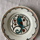 Dessert plates and serving dish, K&G Luneville, parakeet model.