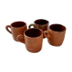 Set of 4 mugs in glazed sandstone 70s