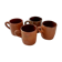 Set of 4 mugs in glazed sandstone 70s