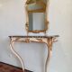 Console et miroir de style Louis XV en bois doré et marbre