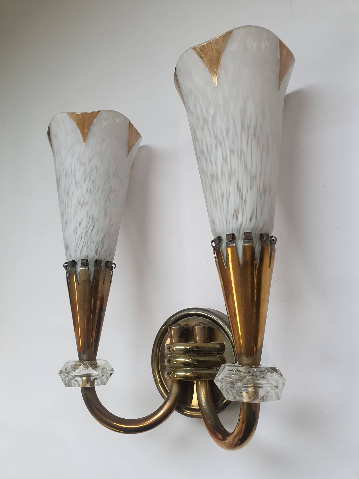 Pair of wall lights from Maison Lunel (Royal Production) Arum model from the 50s