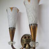 Pair of wall lights from Maison Lunel (Royal Production) Arum model from the 50s
