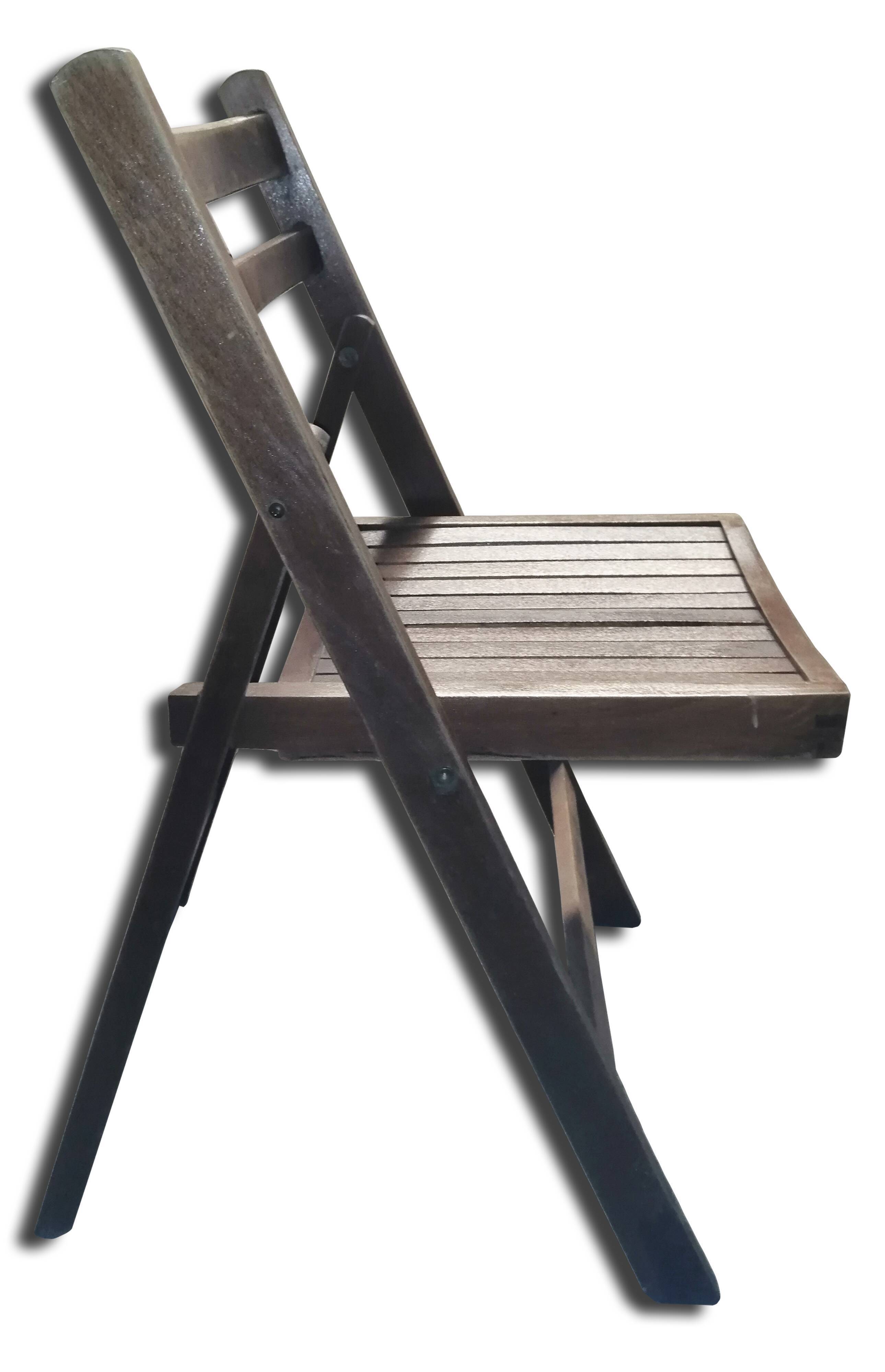 Paire de chaises pliantes en bois vintage