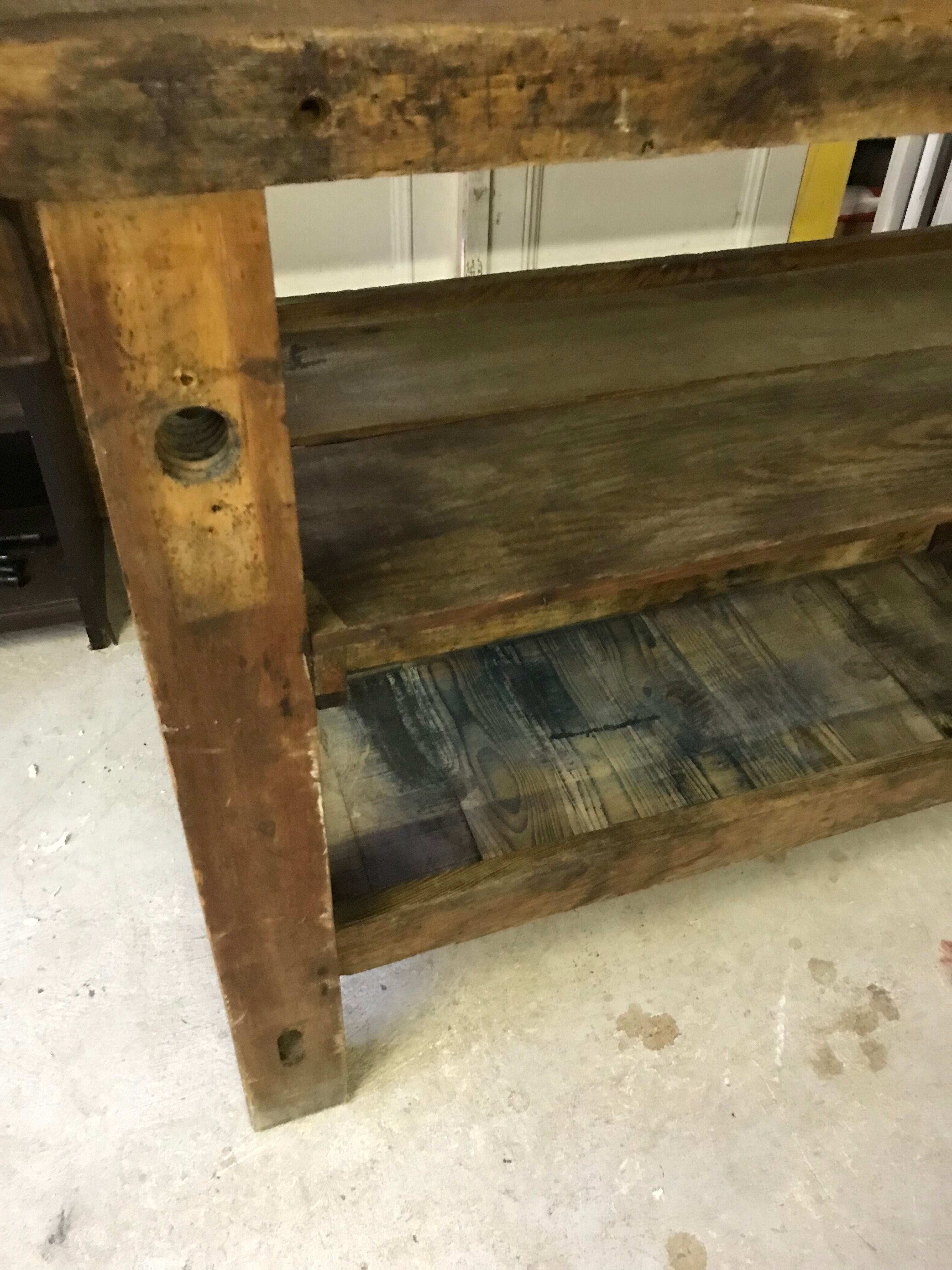 Wood workbench