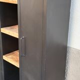 Black metal cabinet 2 doors and shelves