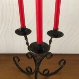 Vintage forged 3 candle holder