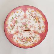 Porcelain dessert plate, Minton Decor 235, pink, Sarreguemines