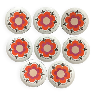 8 Gien cheese plates