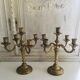 Pair of gilded bronze chandeliers