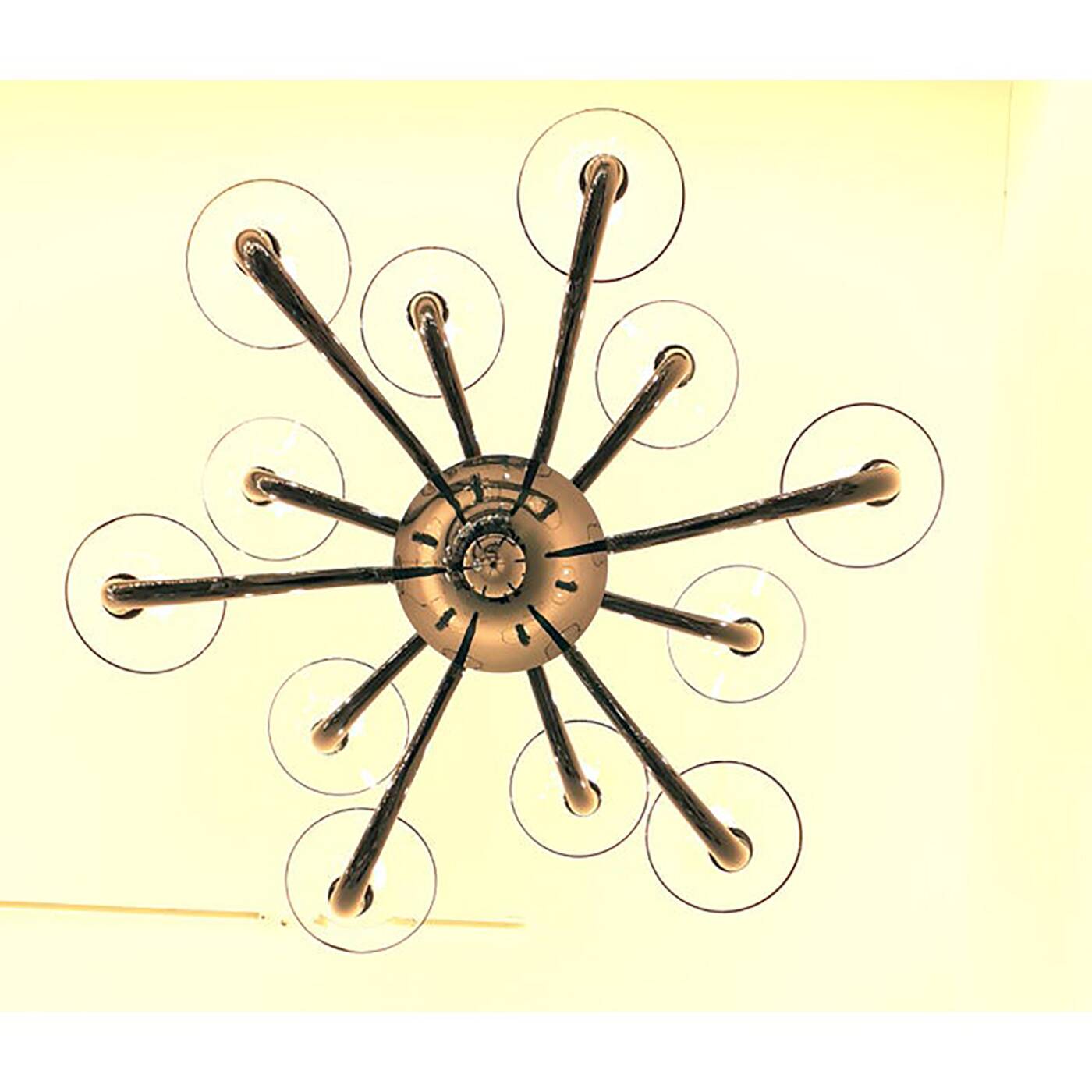 Italian Contemporary Black Glass Chandelier