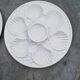 Set of 6 oyster plates with shells in white earthenware