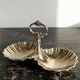 Double old metal gilded shell server vintage 50-70