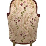 Bergère in gilded wood trimmed with fuchsia silk and velvet, art deco inspired by Louis XVI