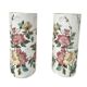 Roller vases in earthenware with floral decoration of wild rose, circa 1930–1950.