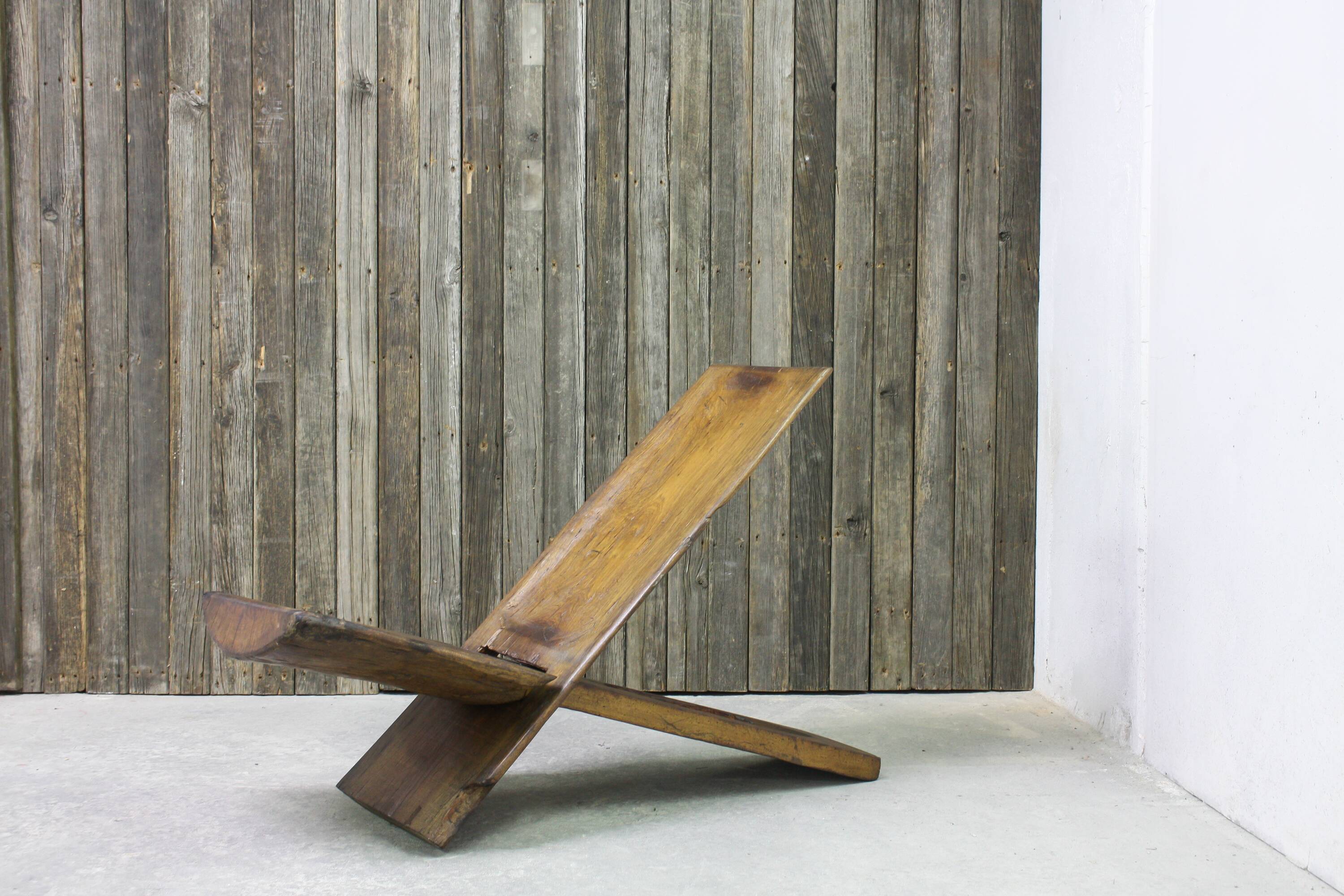 Vintage solid wood lounge chair, 1960’s