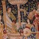 tapestry depicting a mille-feuille and a village festival "Concert"