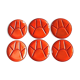 6 compartmentalized plates in red enamelled sandstone