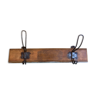 Porte manteau mural en bois vintage