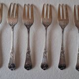 6 silver-plated cake forks