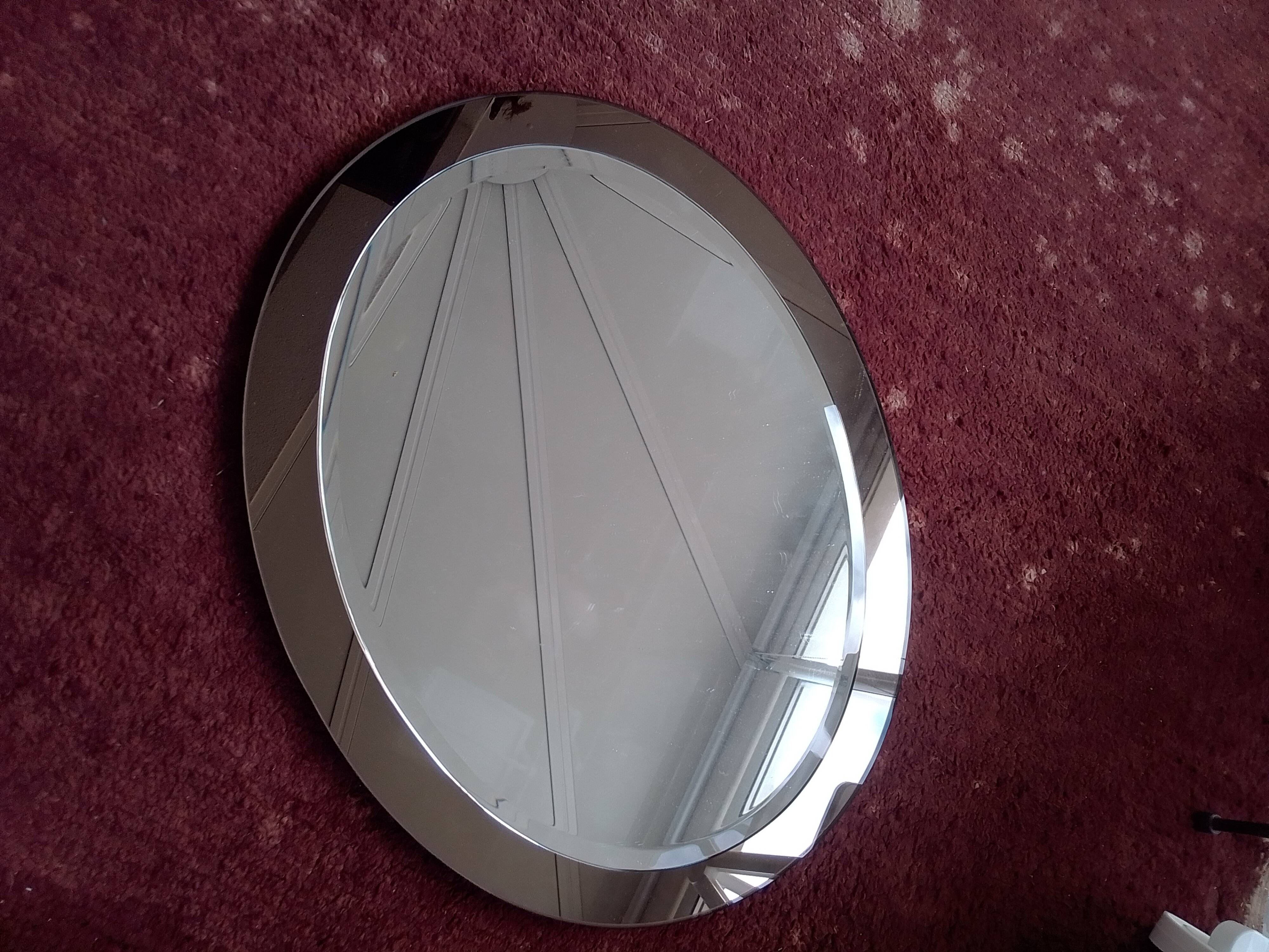 Italian oval mirror by Antonio Lupi for Cristal Luxor