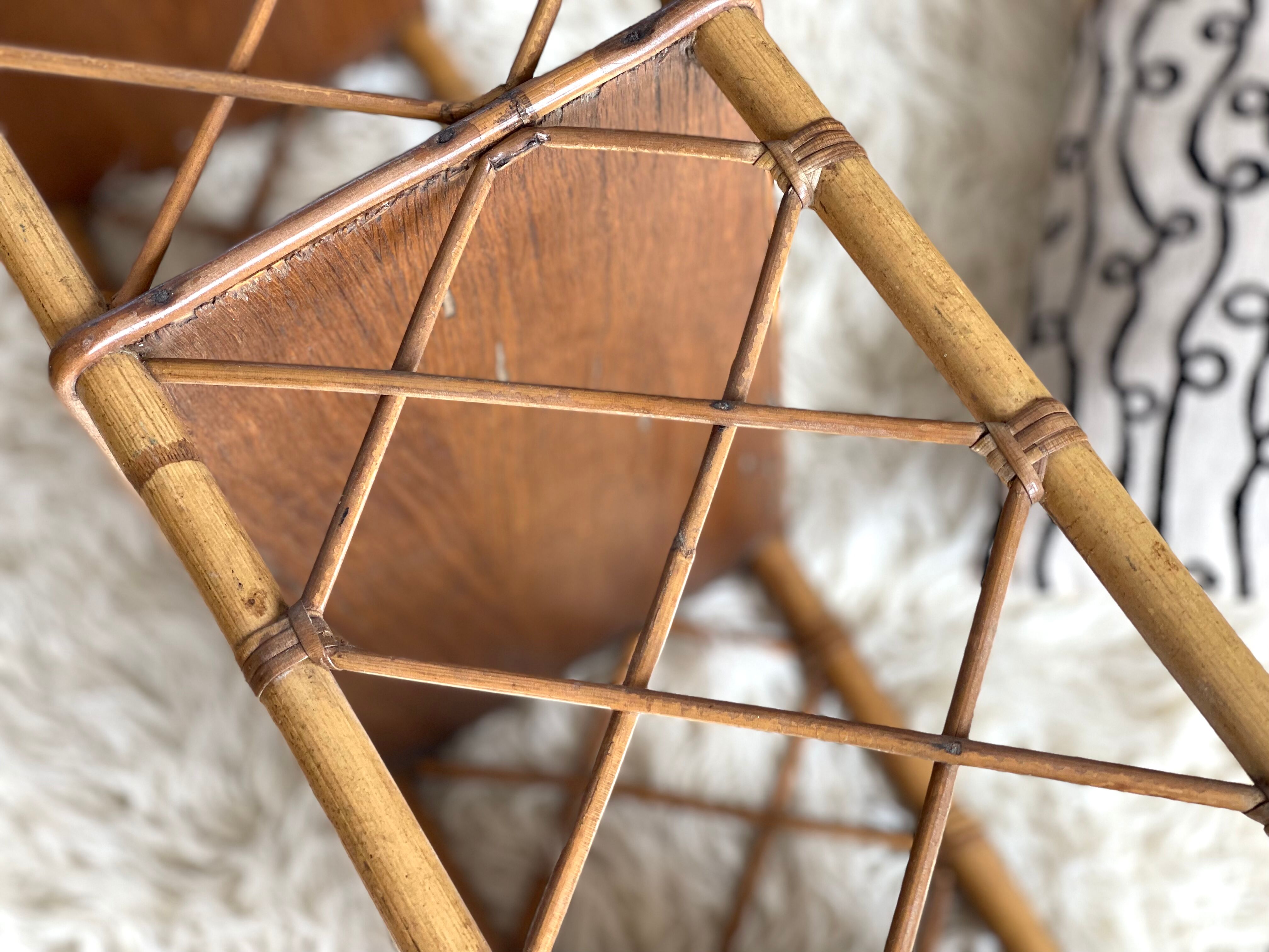 Rattan wall shelf 1960