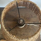 Terracotta and rattan lamp