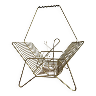 60s gold metal vinyl record holder